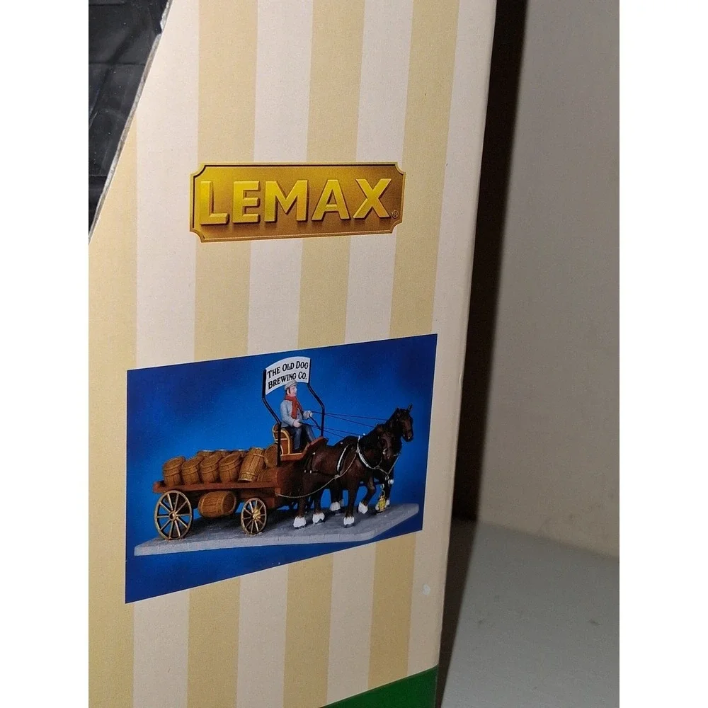 Lemax Village Collection The Old Dog Brewing Co. Horse-Drawn Beer Wagon Table